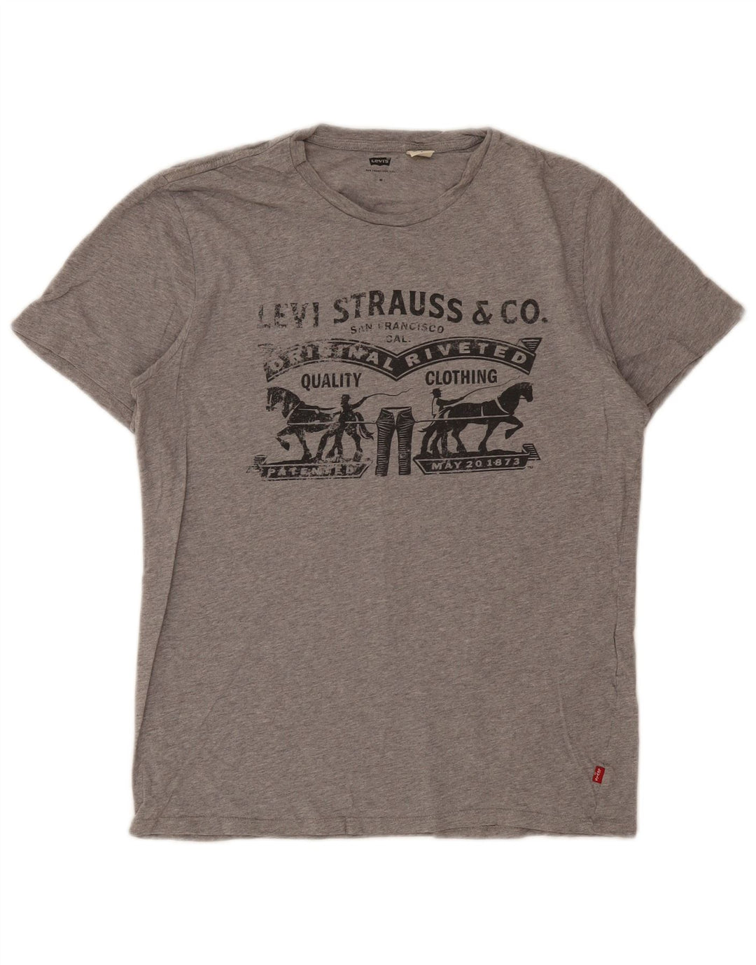 Levi's Mens Graphic T-Shirt Top Medium Grey Flecked