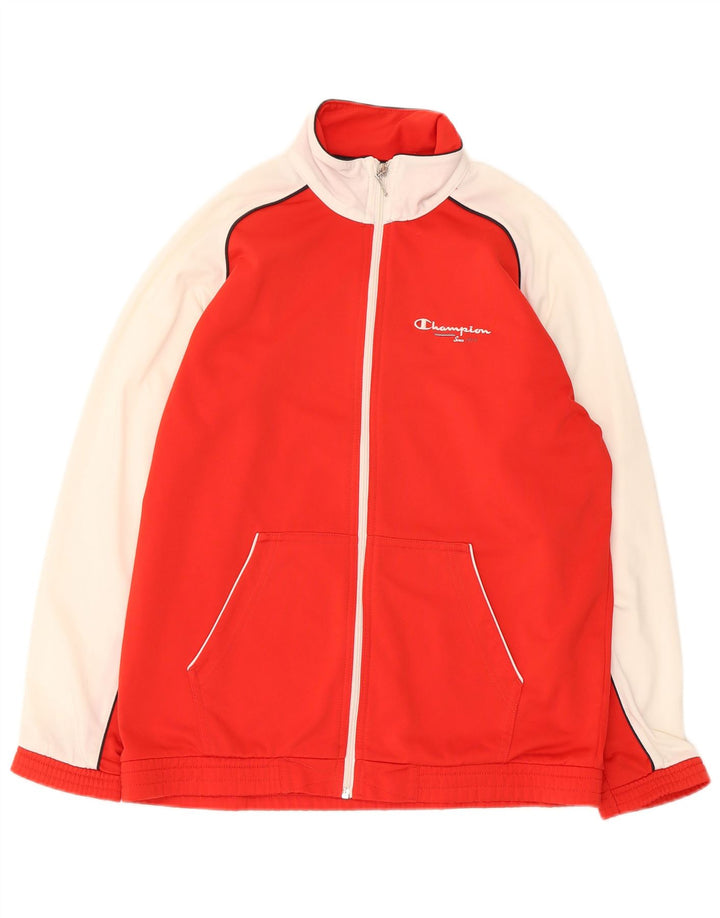 Giacca da tuta da ragazzo Champion 13-14 anni XL Poliestere color block rosso