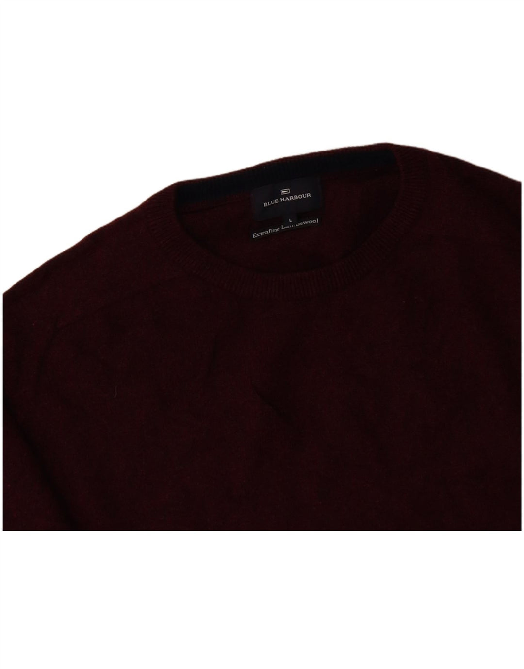 Suéter masculino MARKS & SPENCER Blue Harbor com gola redonda grande Borgonha