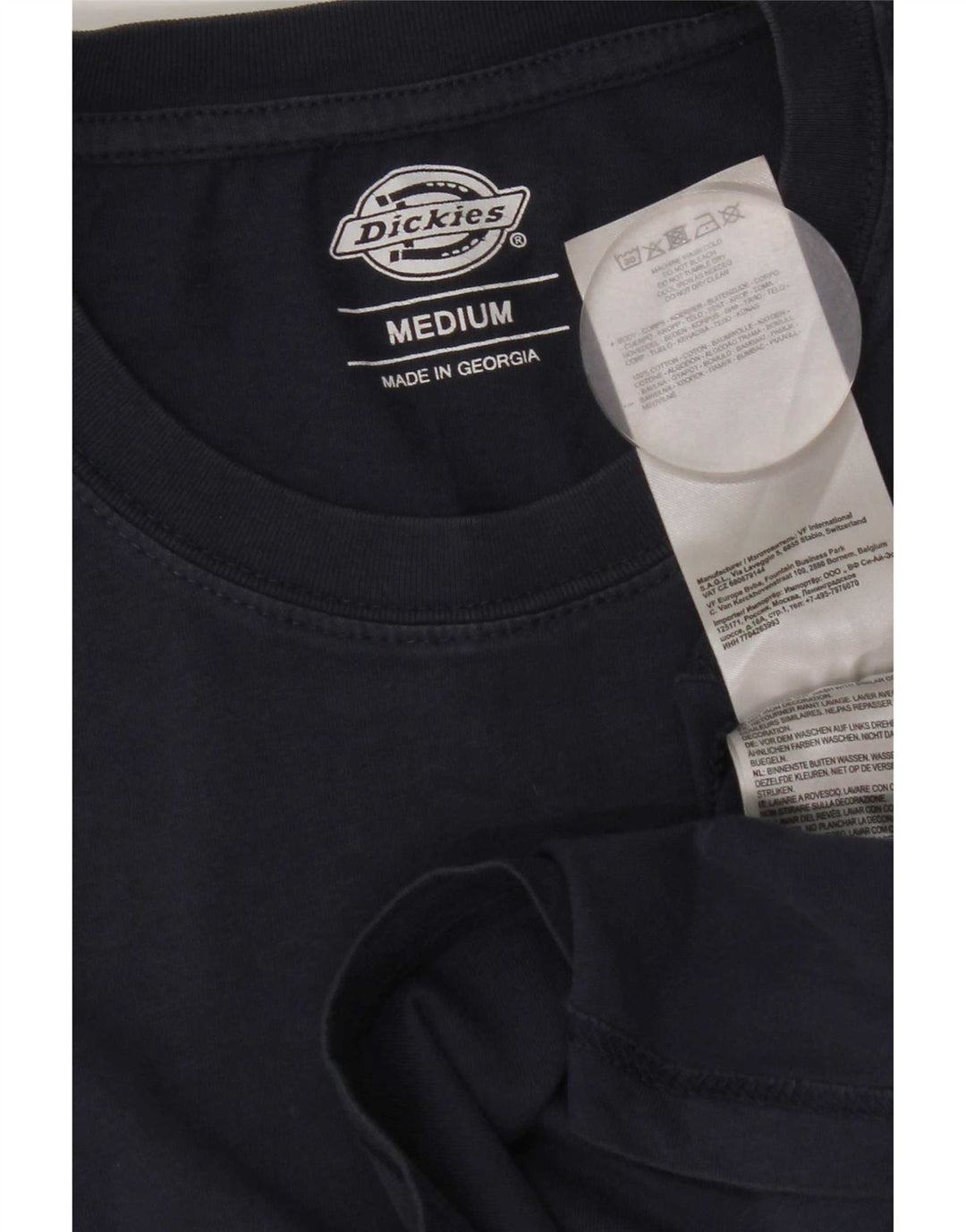 Dickies Mens T-Shirt Top Medium Navy Blue Cotton