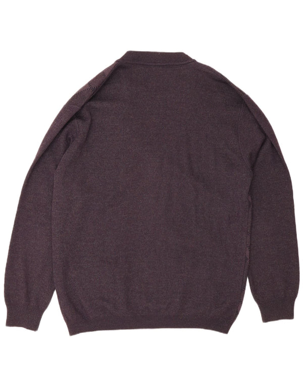 Rodes Suéter tipo cárdigan para hombre 2XL Púrpura Argyle/Lana de diamante