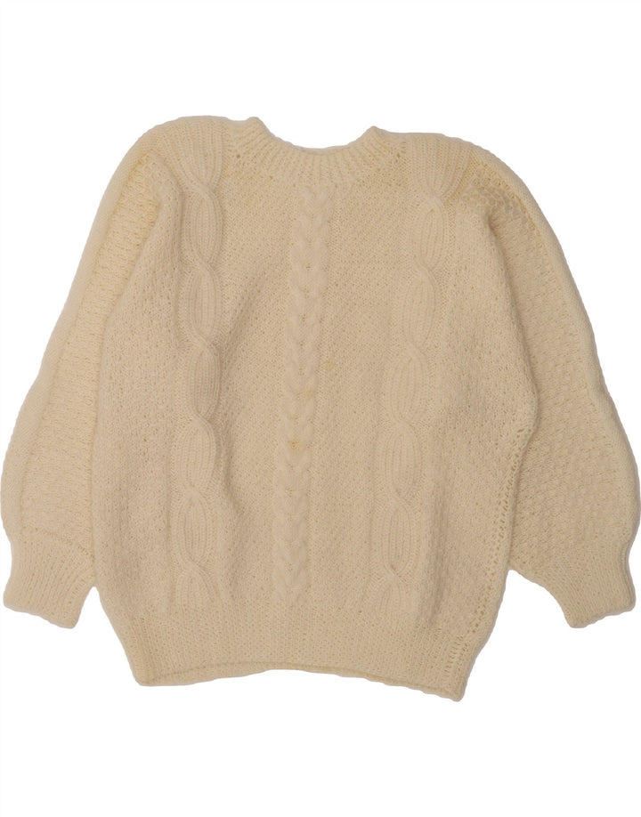 VINTAGE Womens Crew Neck Jumper Sweater UK 12 Medium Off White Vintage Vintage and Second-Hand Vintage from Messina Hembry 