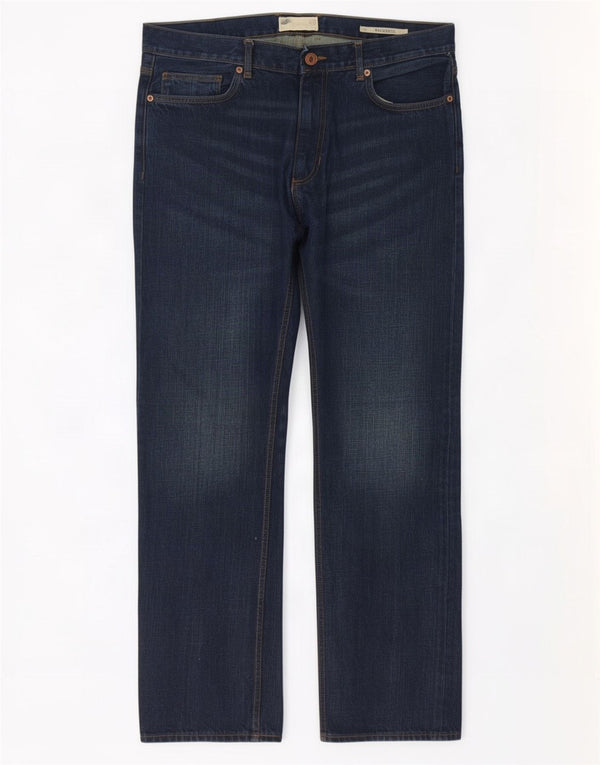 Marks & Spencer Ανδρικά τζιν ίσια χαλαρή εφαρμογή W36 L33 Navy Blue Cotton