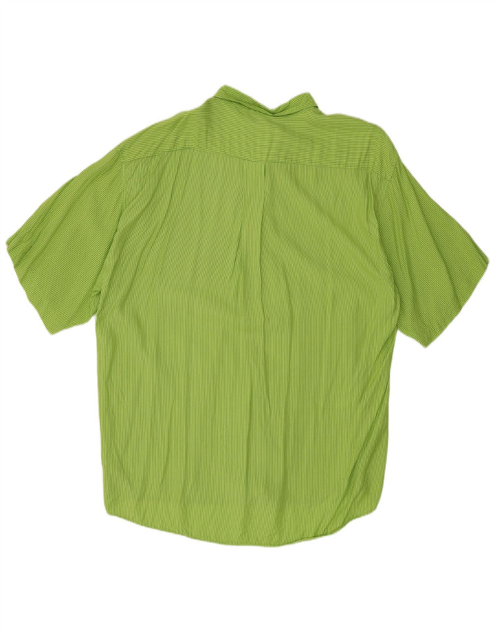 TIPO' S Mens Short Sleeve Shirt XL Green Pinstripe