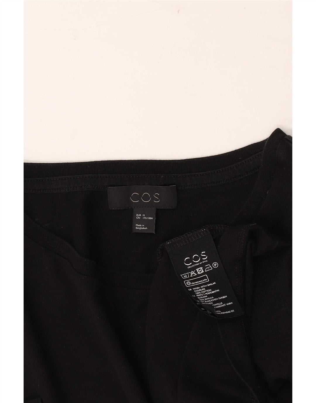 Cos Herre T-Shirt Top Medium Sort Bomuld
