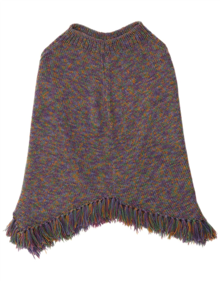 Vintage Womens Poncho Jumper UK 14 Large Multicoloured Flecked