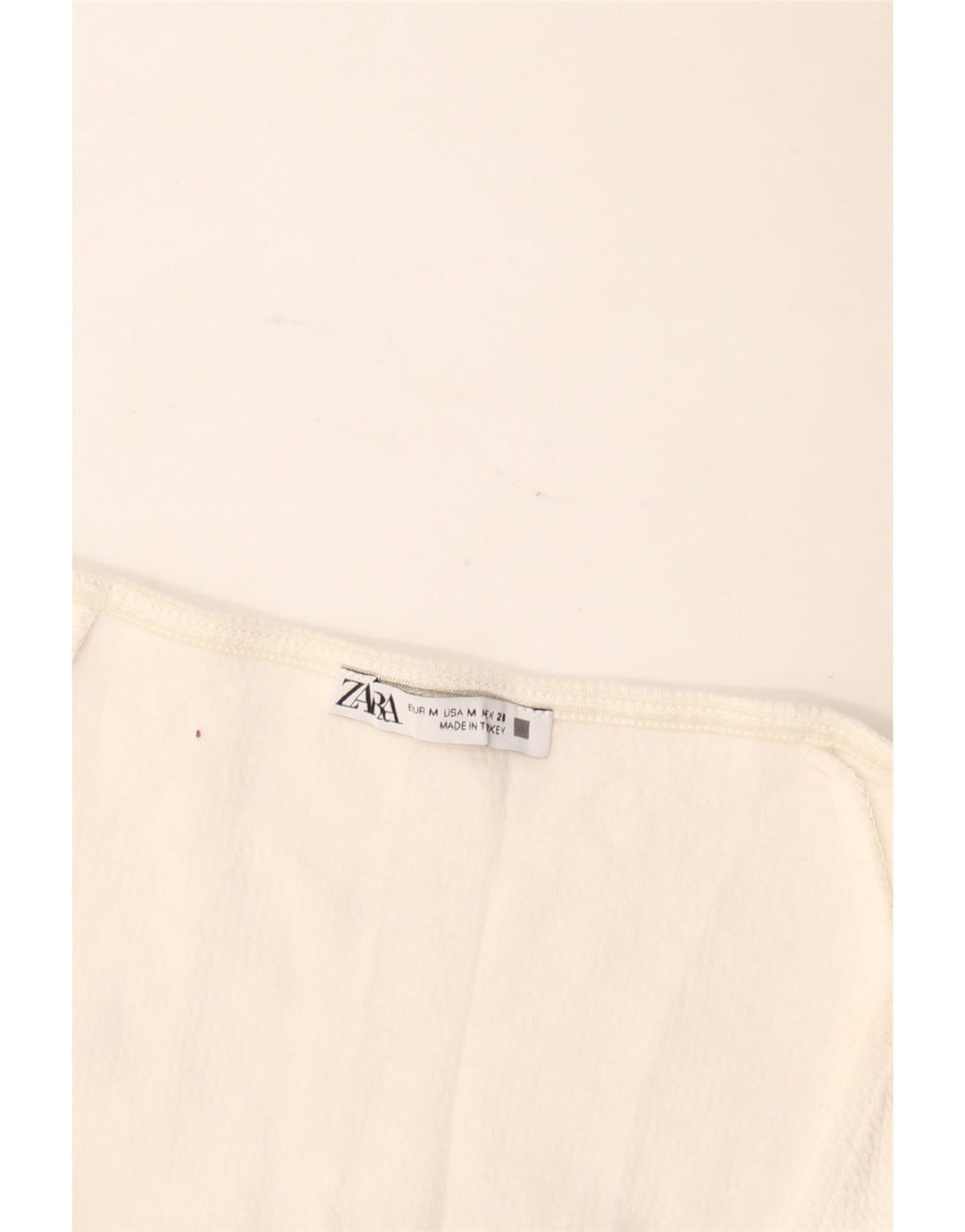 Zara Womens Crop Blouse Top UK 12 Medium White