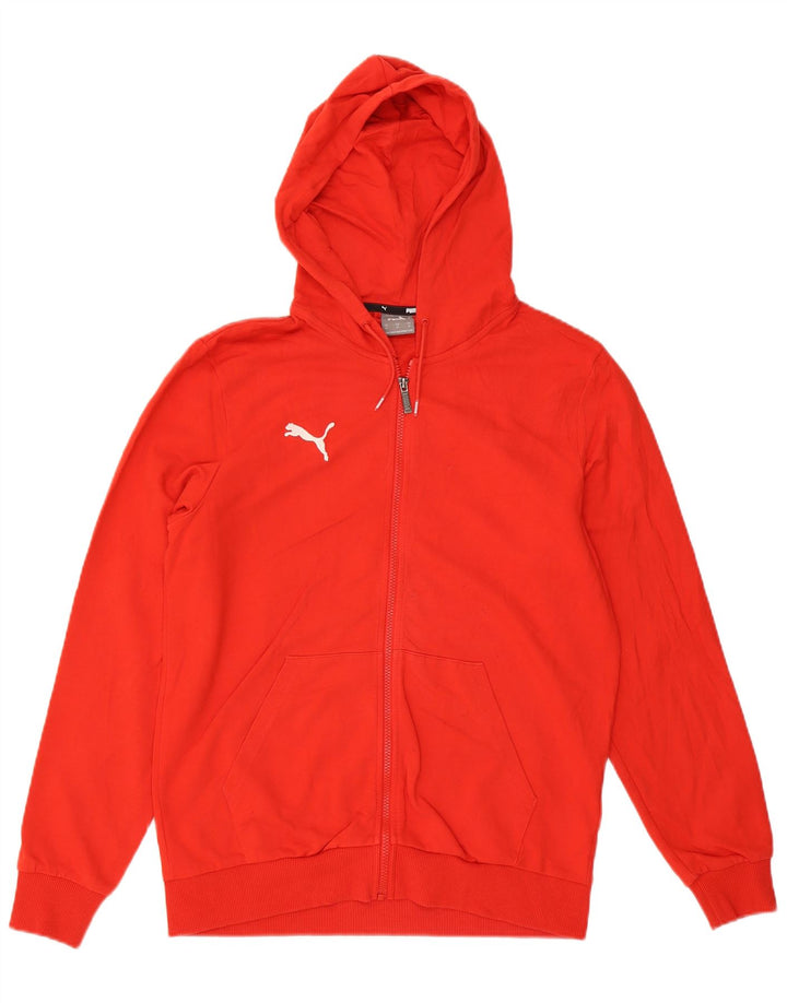 Puma Herren-Kapuzenpullover mit Reißverschluss, mittelrote Baumwolle
