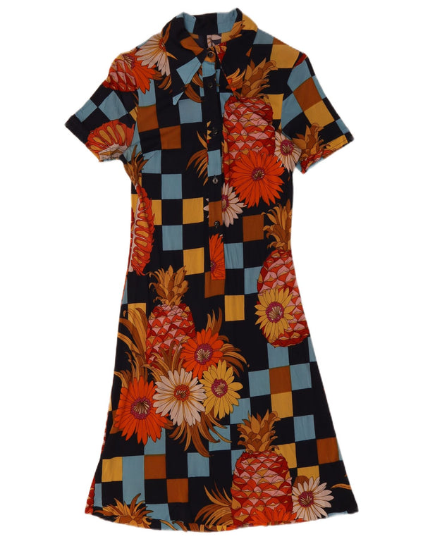 Vintage Womens A-Line Dress UK 10 Small Multicoloured Floral