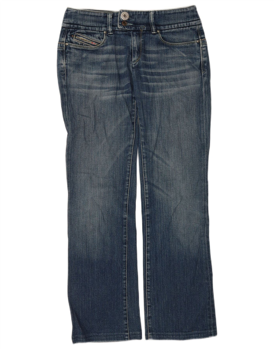 DIESEL Dame Straight Jeans W29 L30 Blå Bomuld