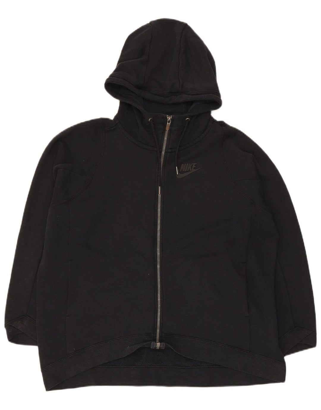 Nike Mens Zip Hoodie Sweater Large Black Cotton