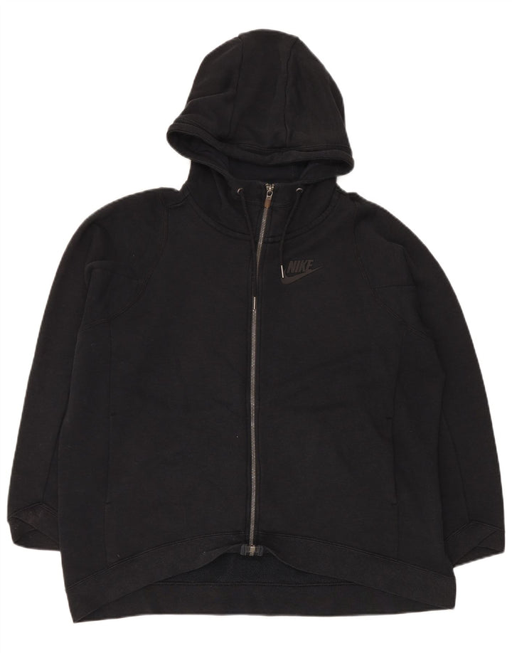 Nike Mens Zip Hoodie Sweater Large Black Cotton