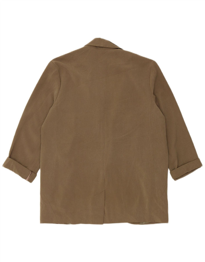 Giacca blazer oversize da donna a 1 bottone Topshop UK 10 piccolo gessato kaki