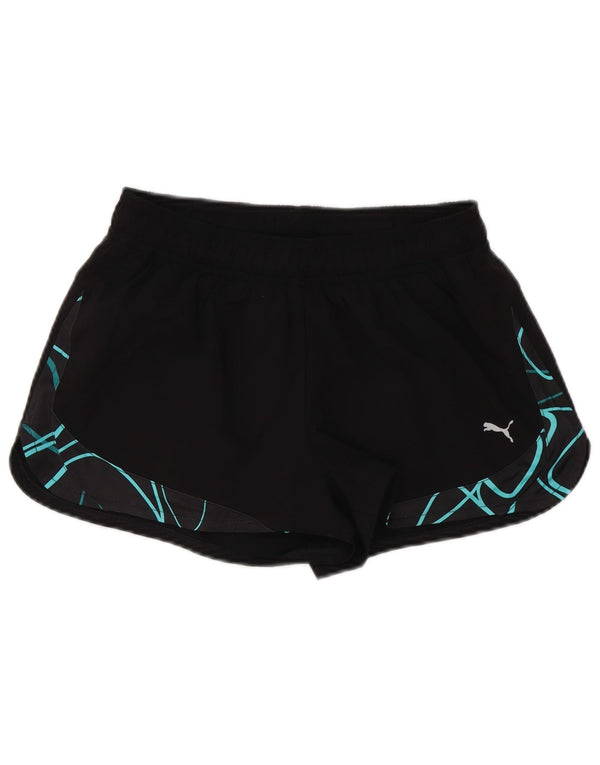 Puma Womens Sport Shorts UK 12 Medium Black Geometric