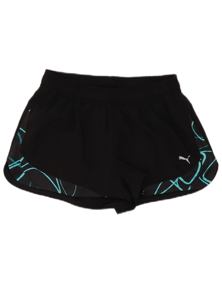 Puma Womens Sport Shorts UK 12 Medium Black Geometric