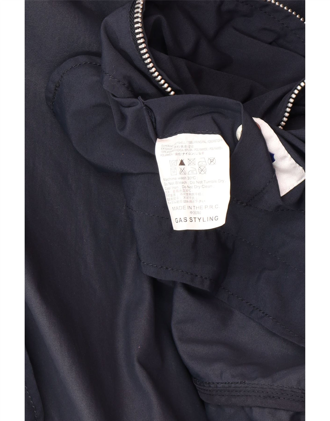 Gas Mens Bomber Jacket UK 40 Large Navy Blue Polyamide