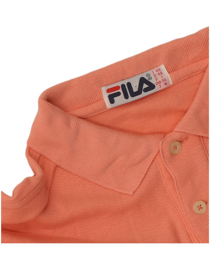 Fila Mens Long Sleeve Polo Shirt IT 46 Small Orange