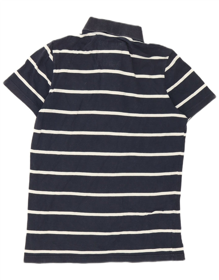 Hollister Mens Polo Shirt Small Navy Blue Striped