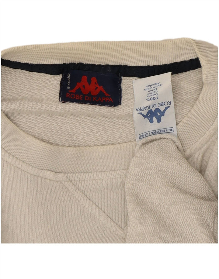 Kappa Mens Sweatshirt Jumper 2XL White Cotton