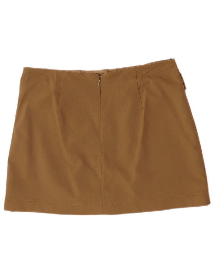 Topshop Womens Mini Skirt UK 14 Large W32 Khaki Polyester