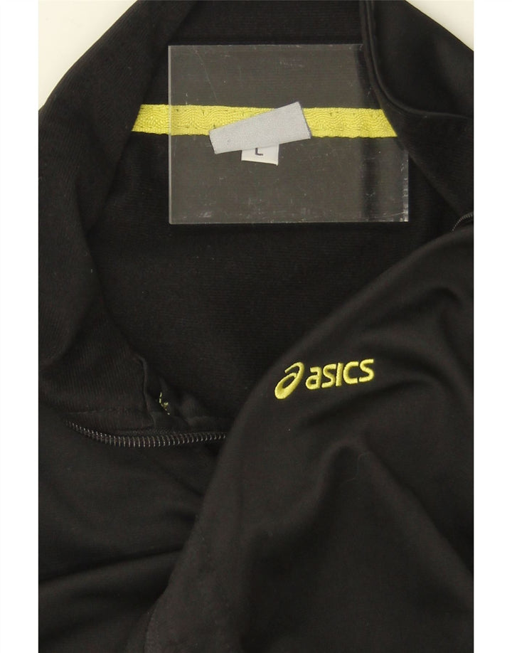 ASICS Womens Tracksuit Top Jacket UK 14 Large Black Vintage Asics and Second-Hand Asics from Messina Hembry 