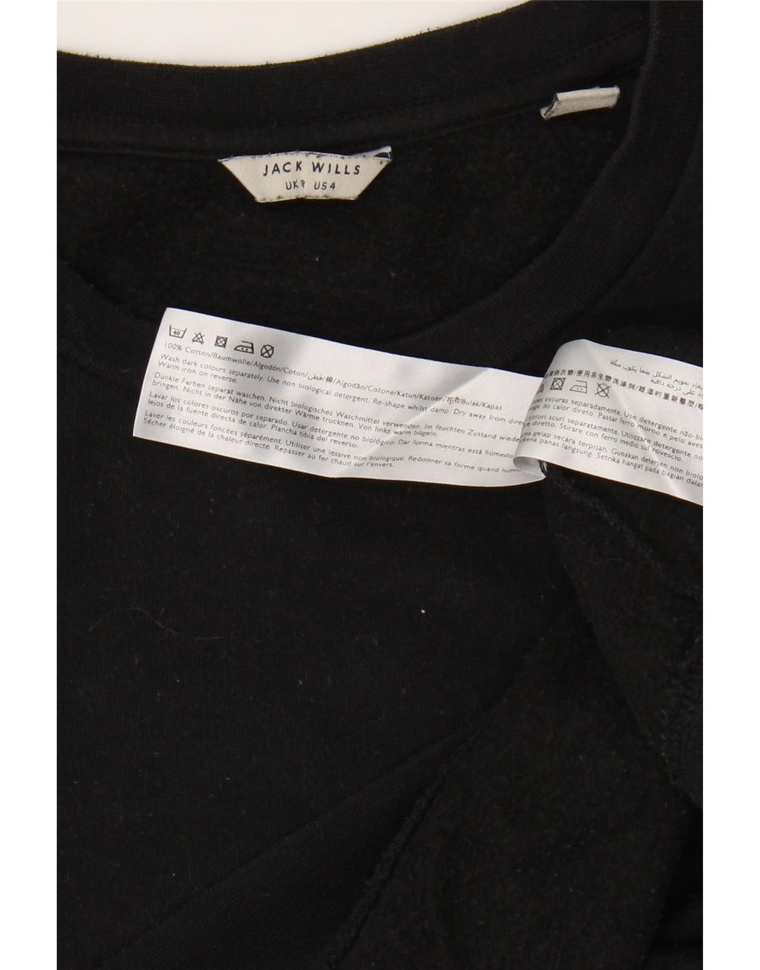 JACK WILLS Womens Oversized Sweatshirt Jumper UK 8 Small Black Floral