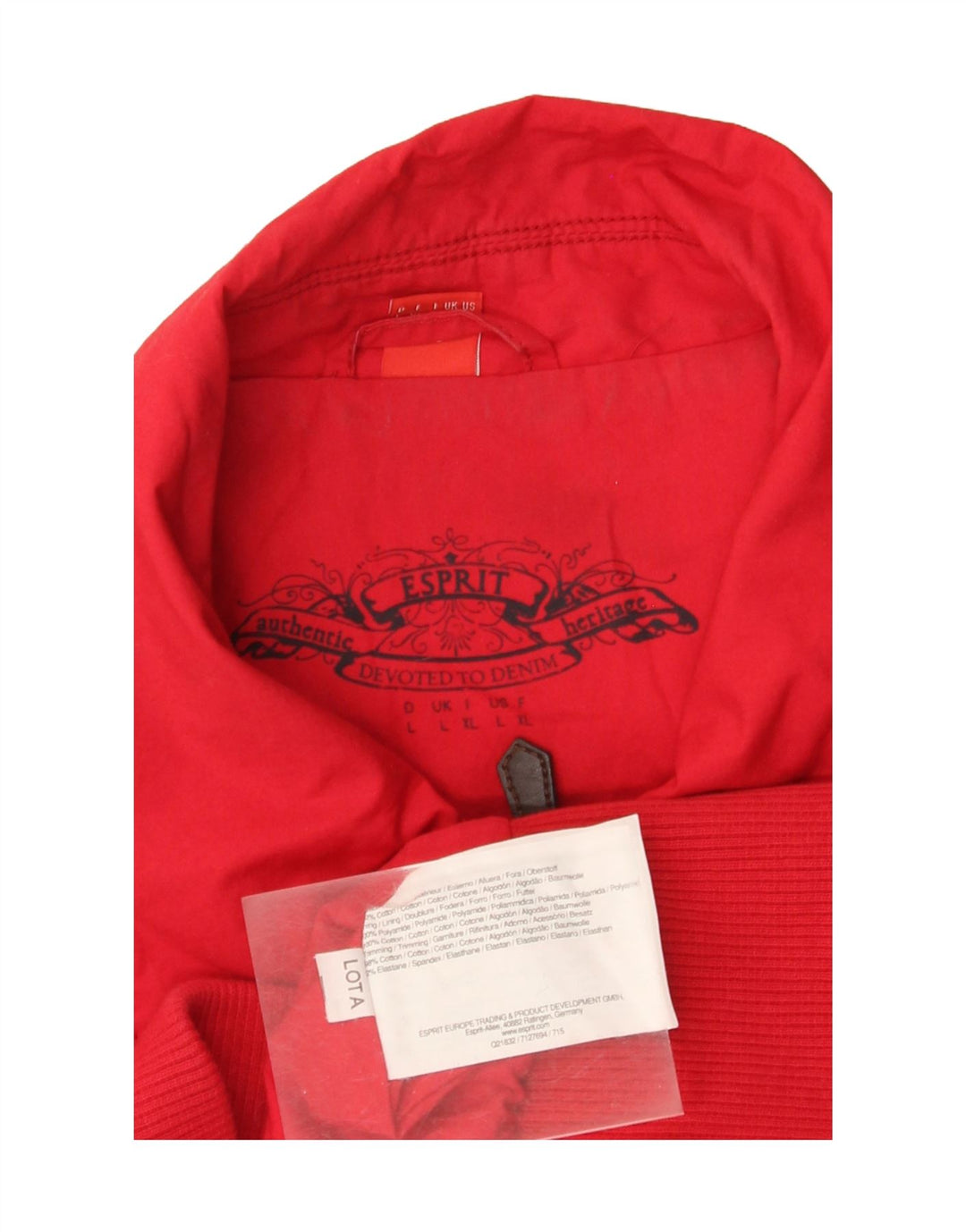 Esprit Womens Military Jacket UK 14 Large Red Cotton