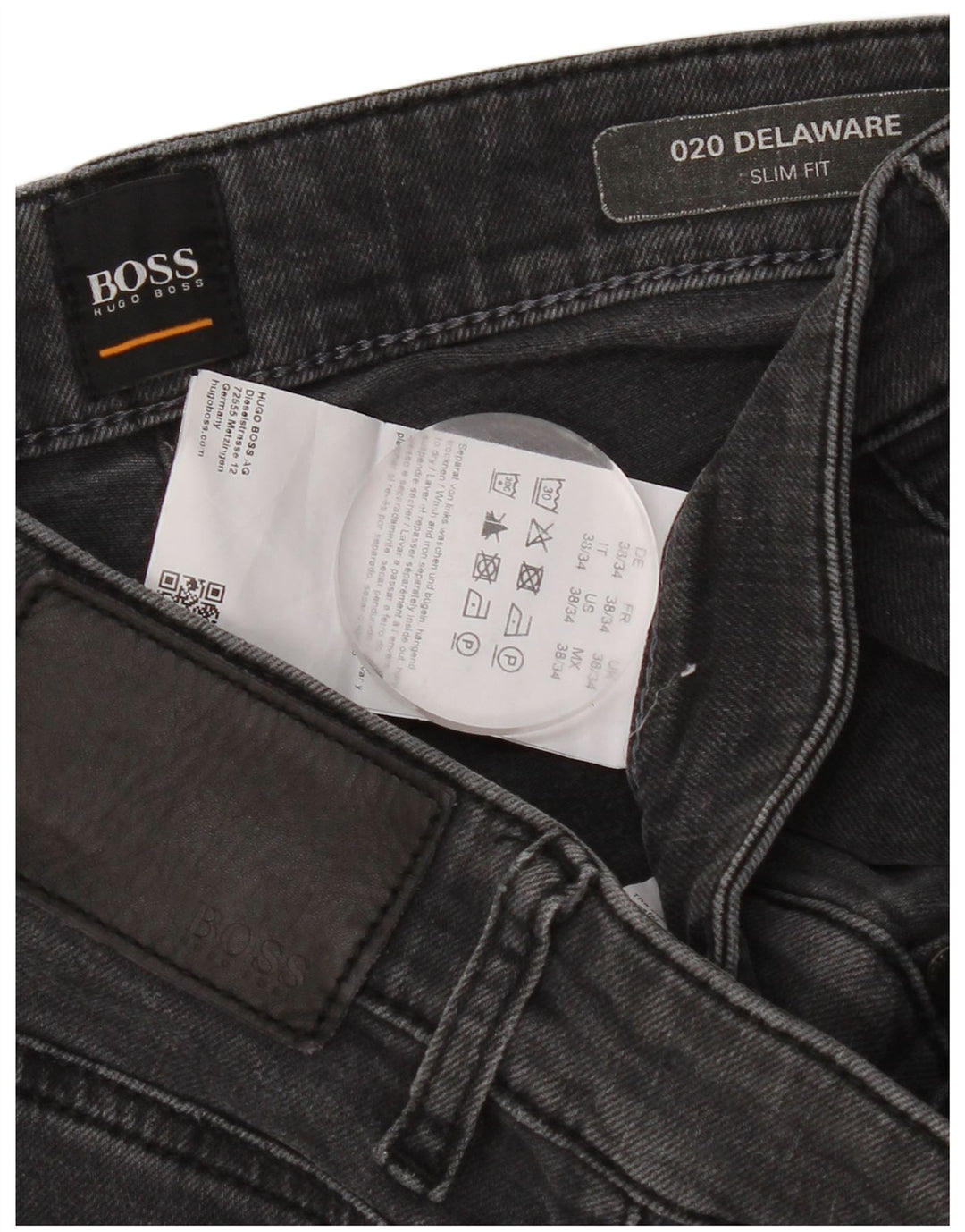 Hugo Boss Herren Delaware Slim Jeans W38 L34 Graue Baumwolle