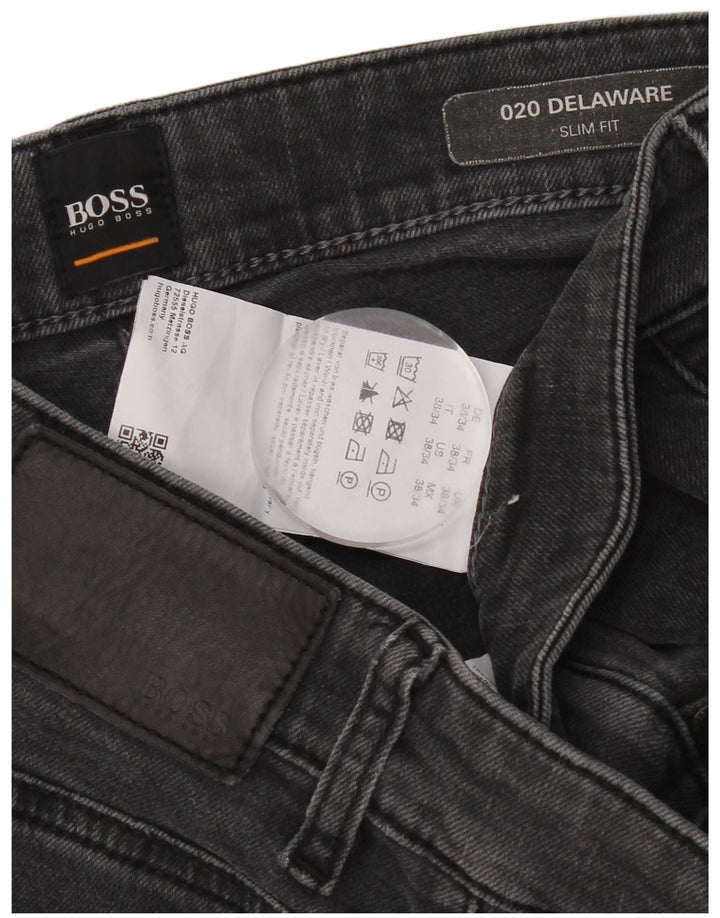 Hugo Boss Herren Delaware Slim Jeans W38 L34 Graue Baumwolle
