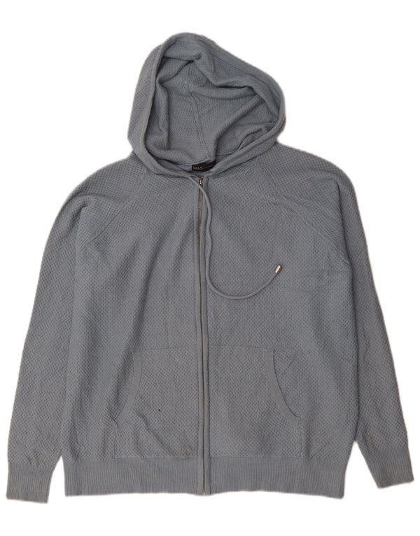 Marks & Spencer Pull Cardigan à Capuche Homme Bleu Moyen Viscose