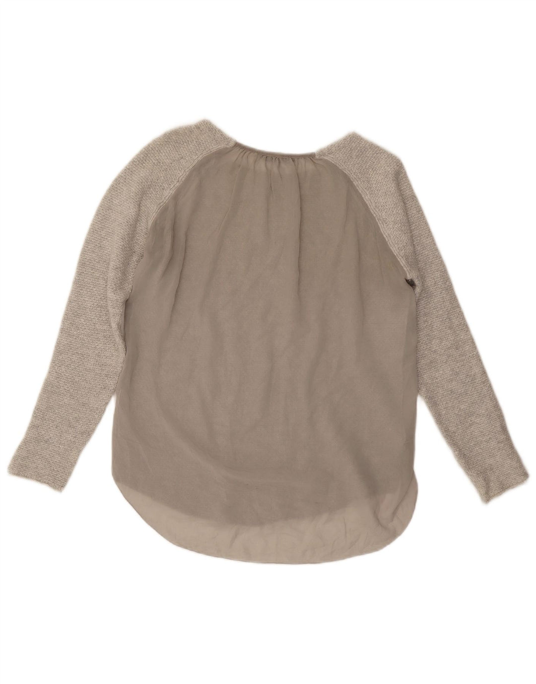 Zara Mujer Top Manga Larga UK 42 Gris Medio