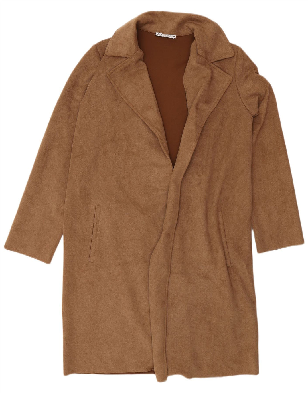 Soprabito aperto oversize da donna Zara UK 10 piccolo poliestere marrone