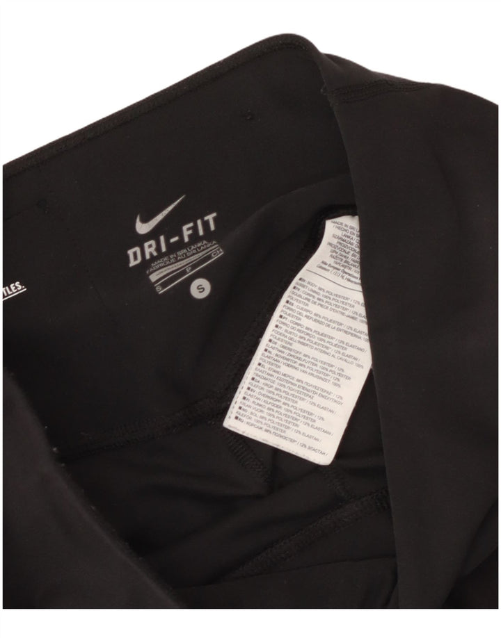 Nike Womens Dri Fit Leggings UK 10 Small  Black Polyester