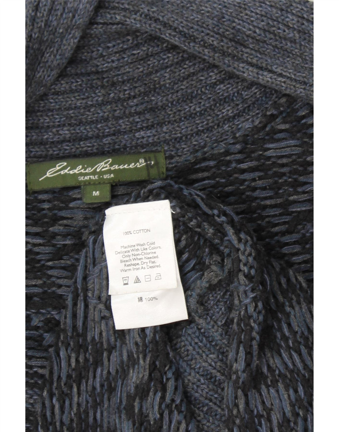 EDDIE BAUER Womens Short Sleeve Cardigan Sweater UK 12 Medium Navy Blue Vintage Eddie Bauer and Second-Hand Eddie Bauer from Messina Hembry 