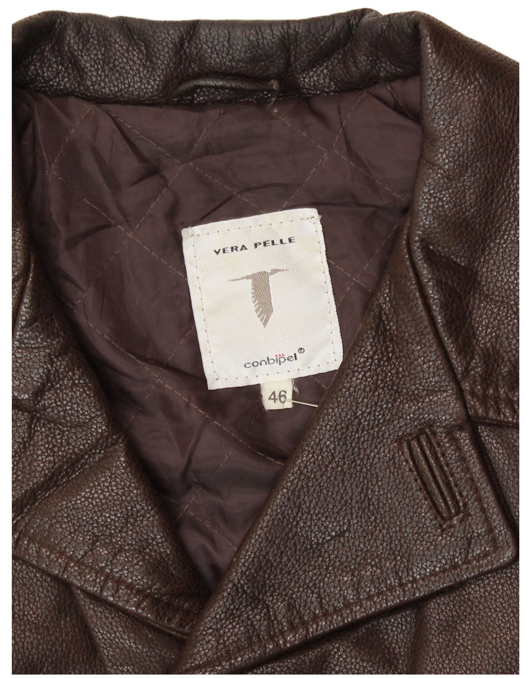 CONBIPEL Mens Leather Jacket IT 46 Small Brown Leather Classic