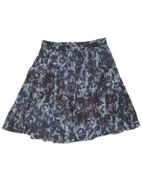 Gonna a trapezio da donna Jigsaw UK 10 piccola W30 viscosa floreale blu