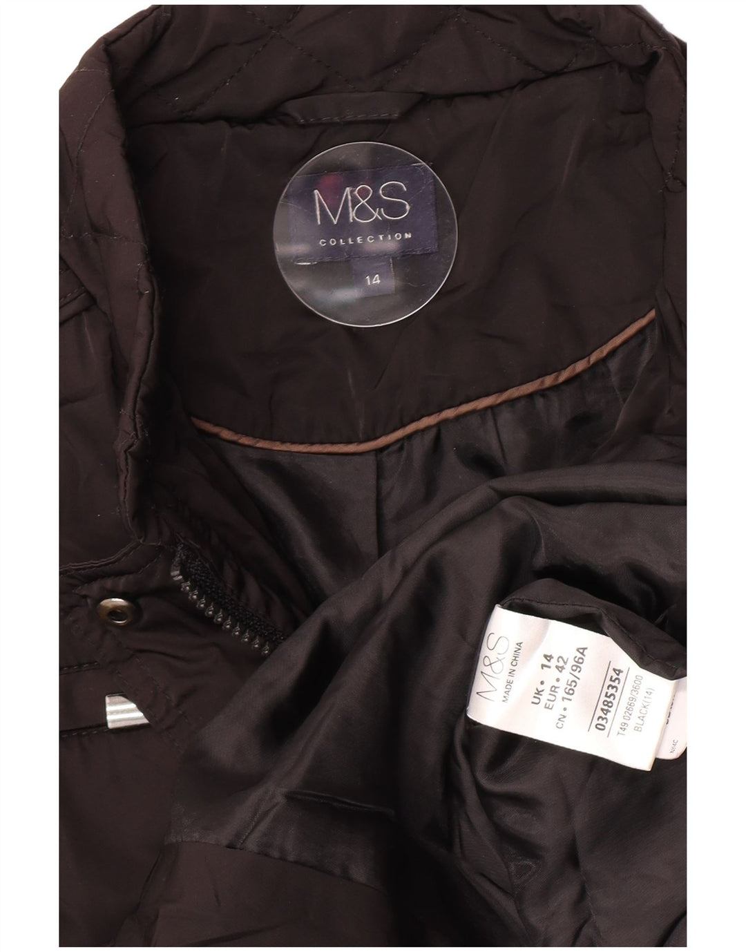 Marks & Spencer Damen Steppjacke UK 14 Large Schwarz Polyester