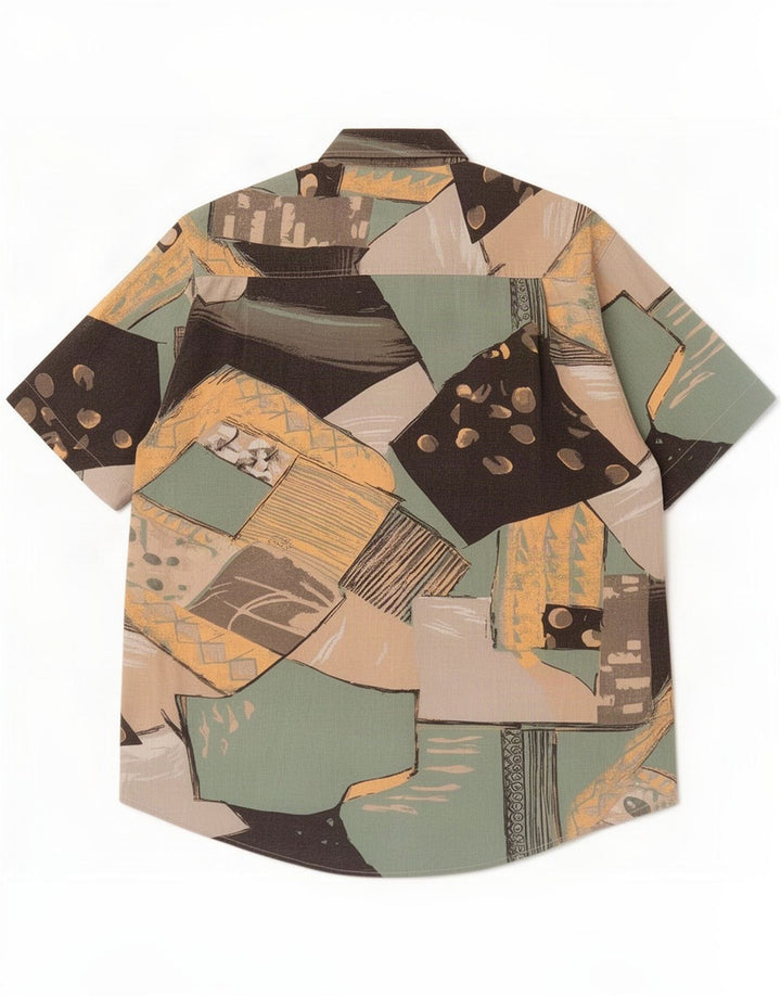 Chemise à manches courtes pour homme Melville Taille 43/44 XL Patchwork multicolore