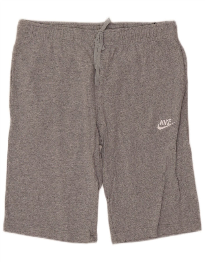NIKE Herren-Sportshorts aus mittelgrau gefleckter Baumwolle