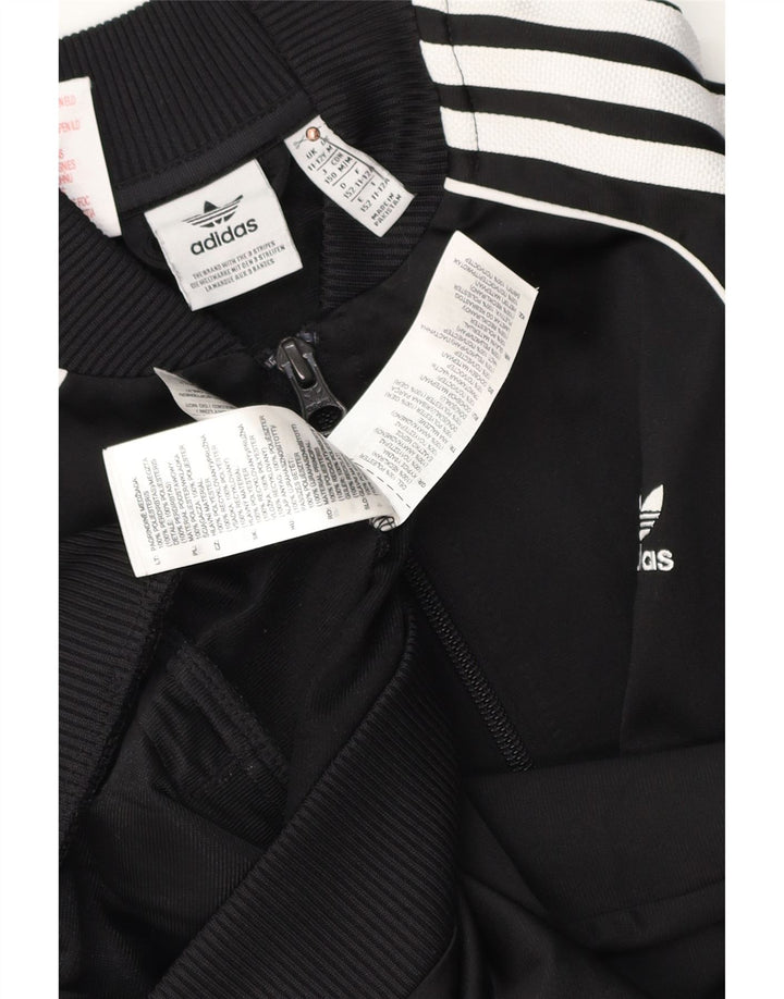 Adidas Jungen Trainingsanzug Top Jacke 11-12 Jahre Schwarzes Polyester