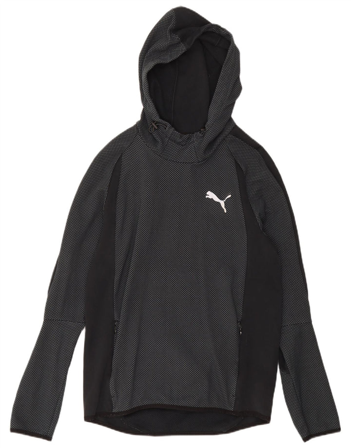 PUMA Mens Hoodie Jumper Medium Navy Blue Colourblock Polyester