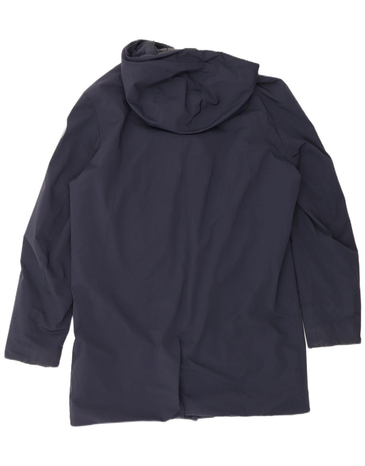 Museum Mens Hooded Parka Jacket IT 54 2XL Navy Blue Nylon