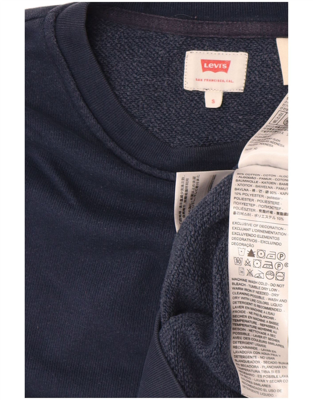 LEVI'S Mens Sweatshirt Jumper Small Navy Blue Cotton