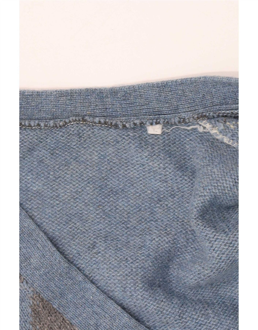 Vintage Mens Cardigan Sweater Large Blue Argyle/Diamond