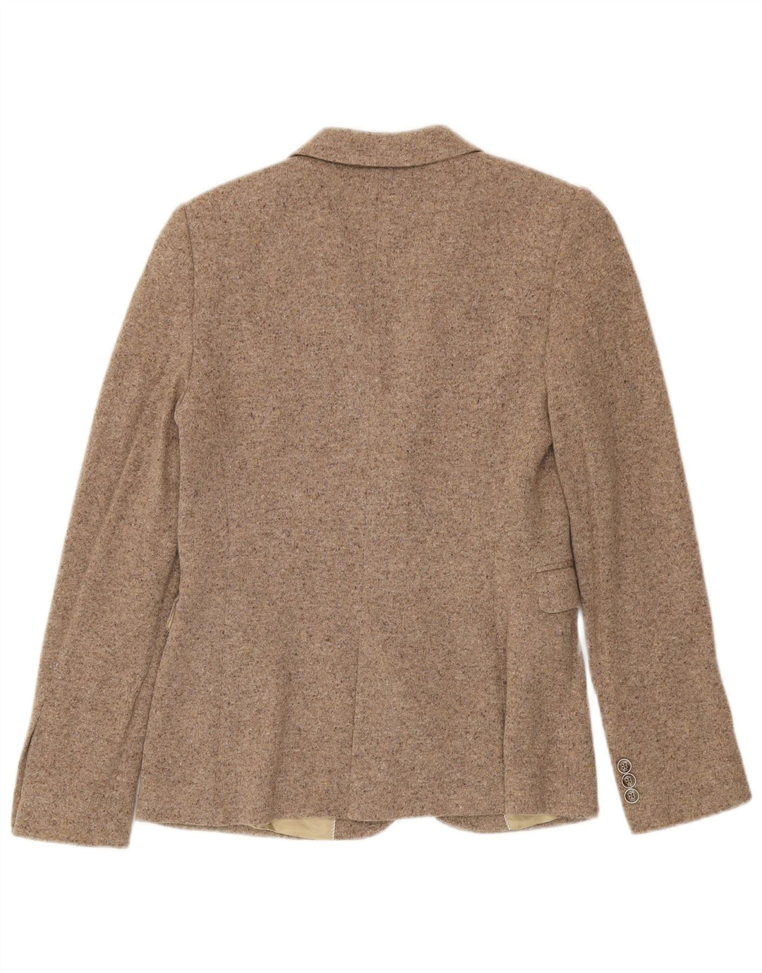 Massimo Dutti Womens Knit 2 Button Blazer Jacket EU 40 Medium Beige Flecked