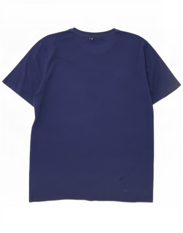 Napapijri Herre Geographic Graphic T-Shirt Top Large Navy Blue