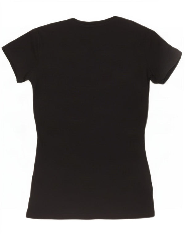Guess Damen Grafik-T-Shirt-Oberteil UK 6 XS Schwarz