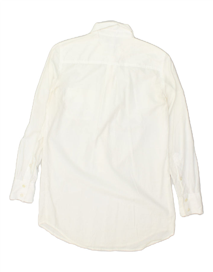 J. CREW Womens Loose Fit Longline Pullover Shirt UK 6 2XS White Cotton | Vintage J. Crew | Thrift | Second-Hand J. Crew | Used Clothing | Messina Hembry 