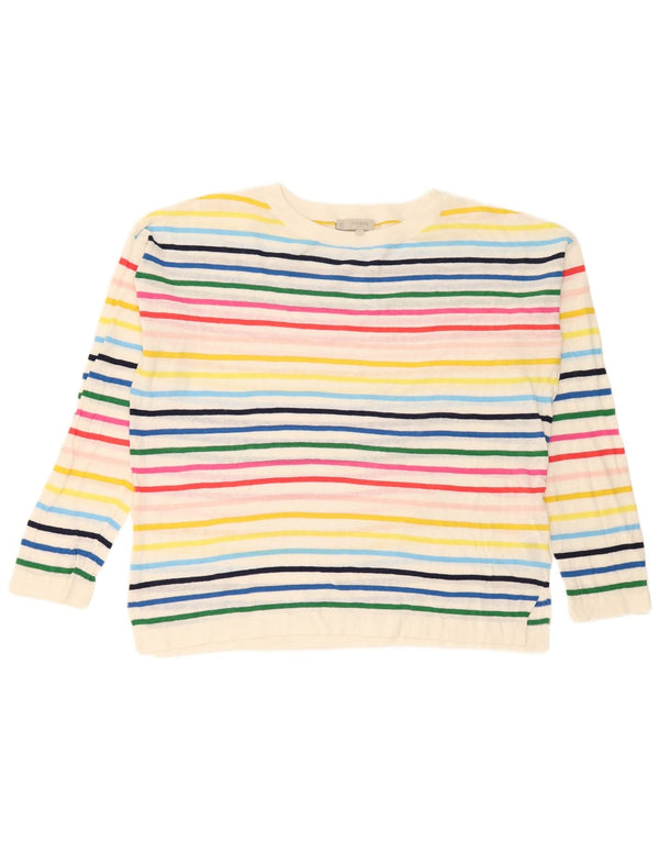 Hobbs Dame Boat Neck Jumper Sweater UK 14 Medium Flerfarvet Stribet