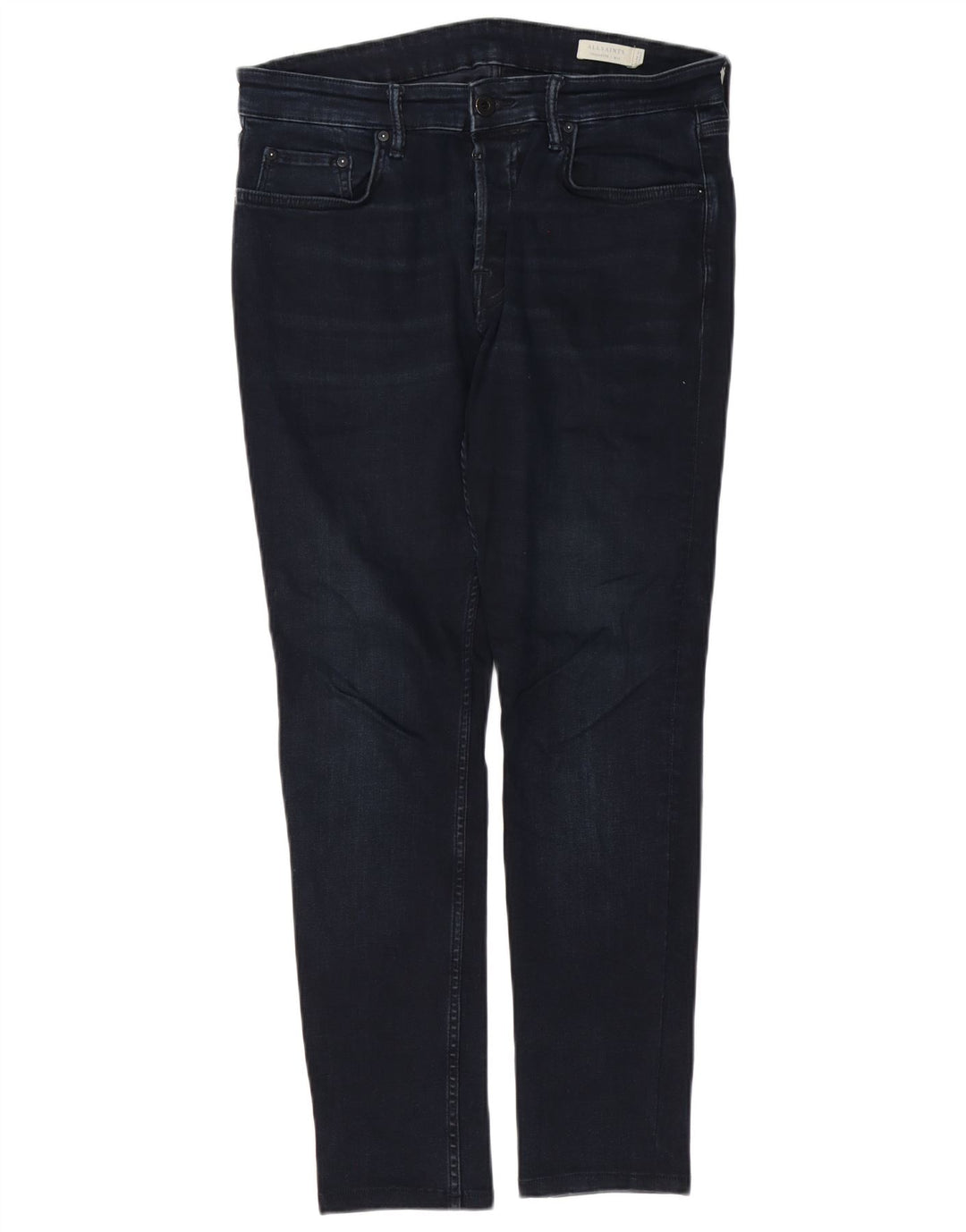 ALL SAINTS Mens Cigarette Slim Jeans W32 L29 Navy Blue Cotton